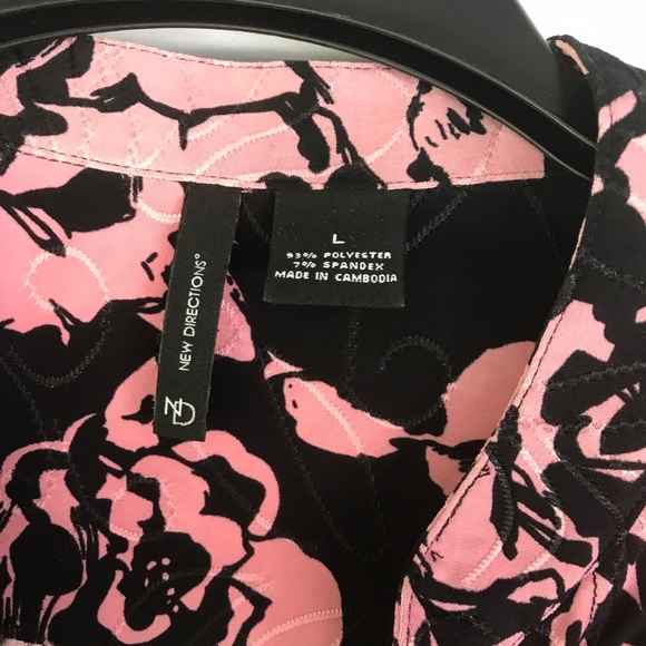 New Directions Top, Pink/Black, Sz Lg - Picture 4 of 9